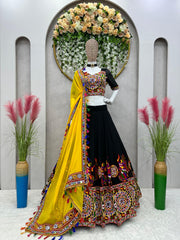 Designer Black Color Navratri Lehenga Choli Set