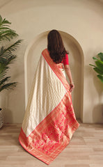 Festive Wear Off White Color Rich Pallu Paithani Silk Saree