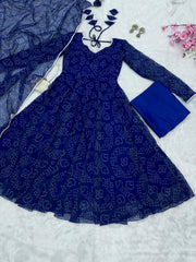Delightful Georgette Blue Color Gown