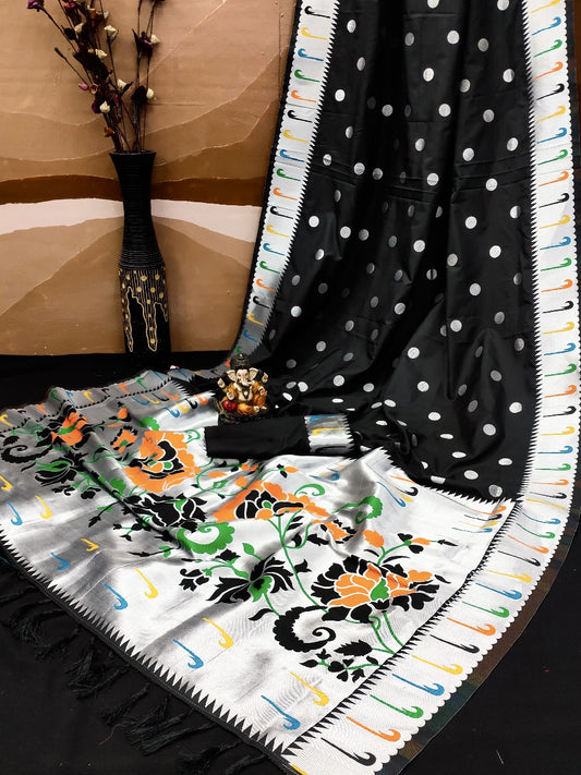 Demanding banarasi Silk Black Color Designer Saree
