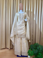 Gorgeous Pink Simmer Embroidery Work Palazzo Suit