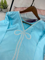 Captivating Beads Work Sky Blue Color Salwar Suit