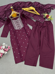 Superhit Heavy Reyon Wine Color Salwar Suit