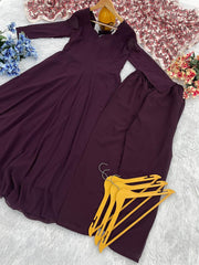 Graceful Georgette Wine Color Gown
