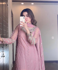 Pretty Moti Work Pink Color Sharara Suit