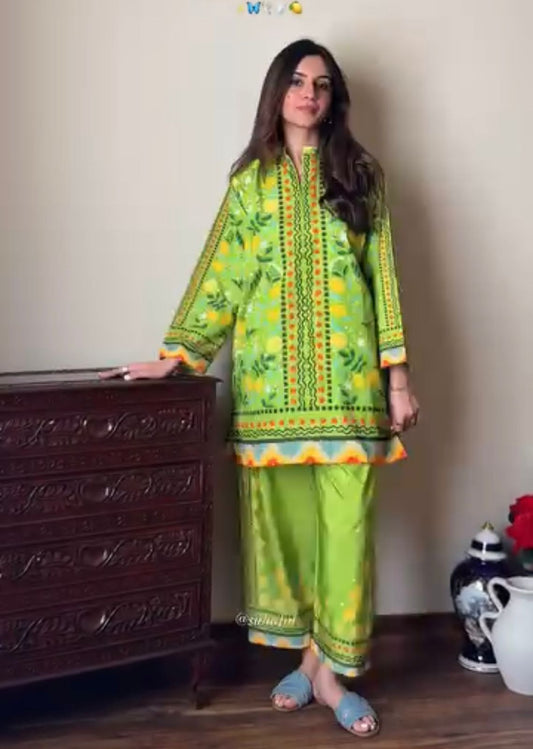 Trendy Green Color Digital Printed Co-ord Set