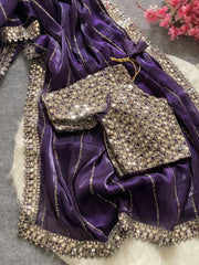 Beautiful Jimmy Chu Purple Color Saree