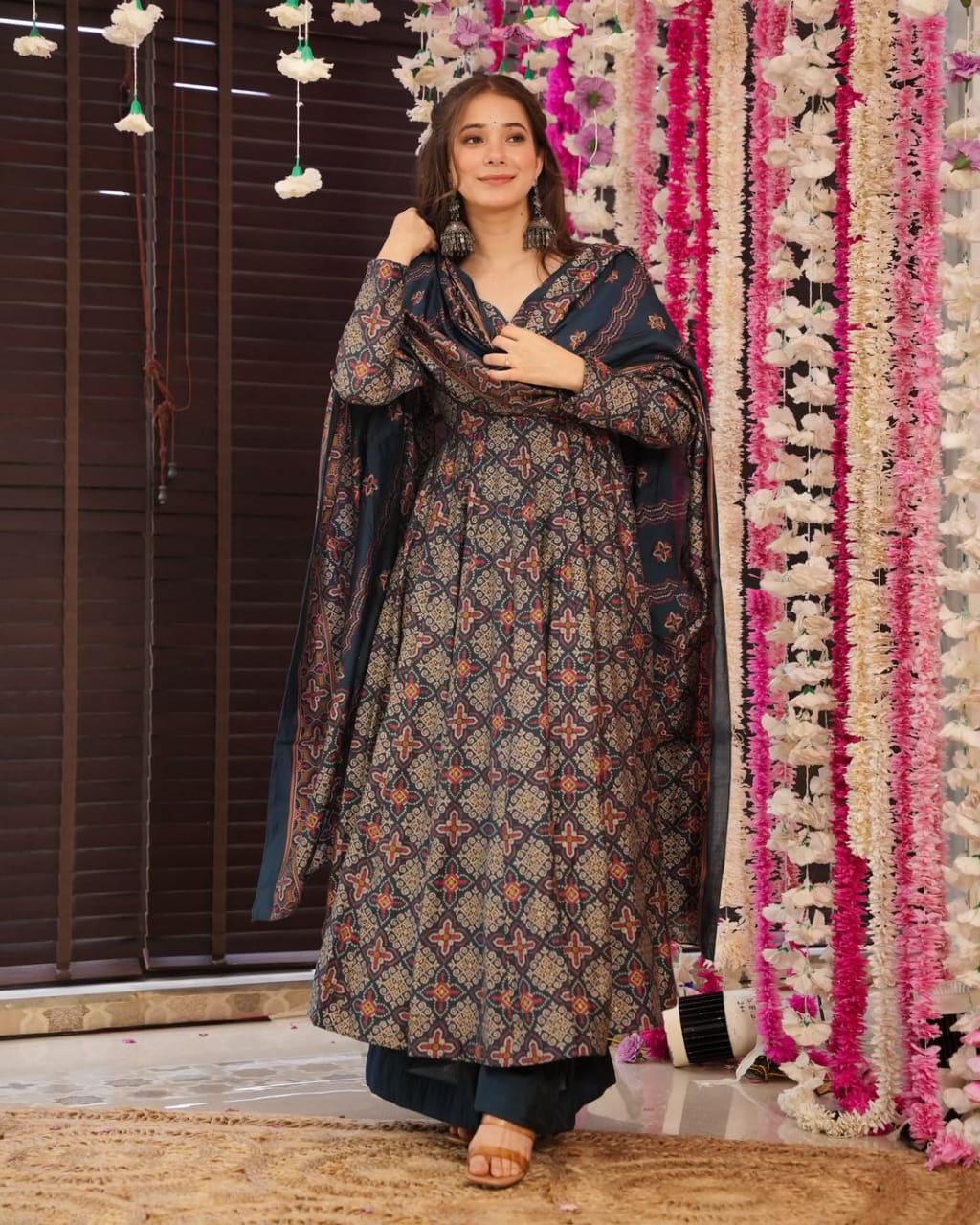 Gorgeous Soft Cotton Black Color Gown