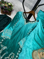 Exclusive Chinon Silk Double Shaded Salwar Suit