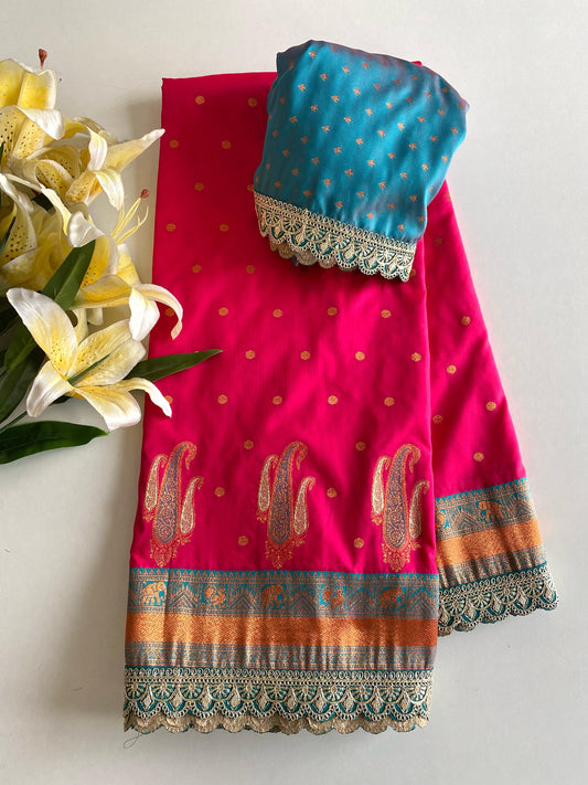 Lovely Paithani Silk Pink Color Saree