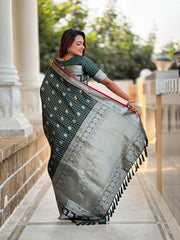 Good Looking Soft Silk Green Color Saree