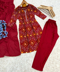 Adorable Reyon Red Color Salwar Suit