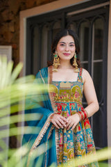 Outstanding Organza Silk Multi Color Anarkali Gown