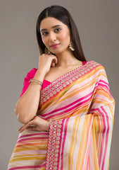 Pretty Pink Tabby Leheriya Print Silk Saree