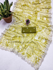 Fantastic Digital Prints Perrot Color Saree