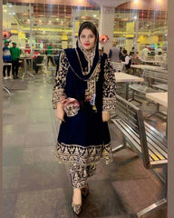 Classy Embroidery Work Black Color Anarkali Suit