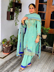 Gorgeous Sky Blue Color Sequence Work Georgette Punjabi Salwar Suit