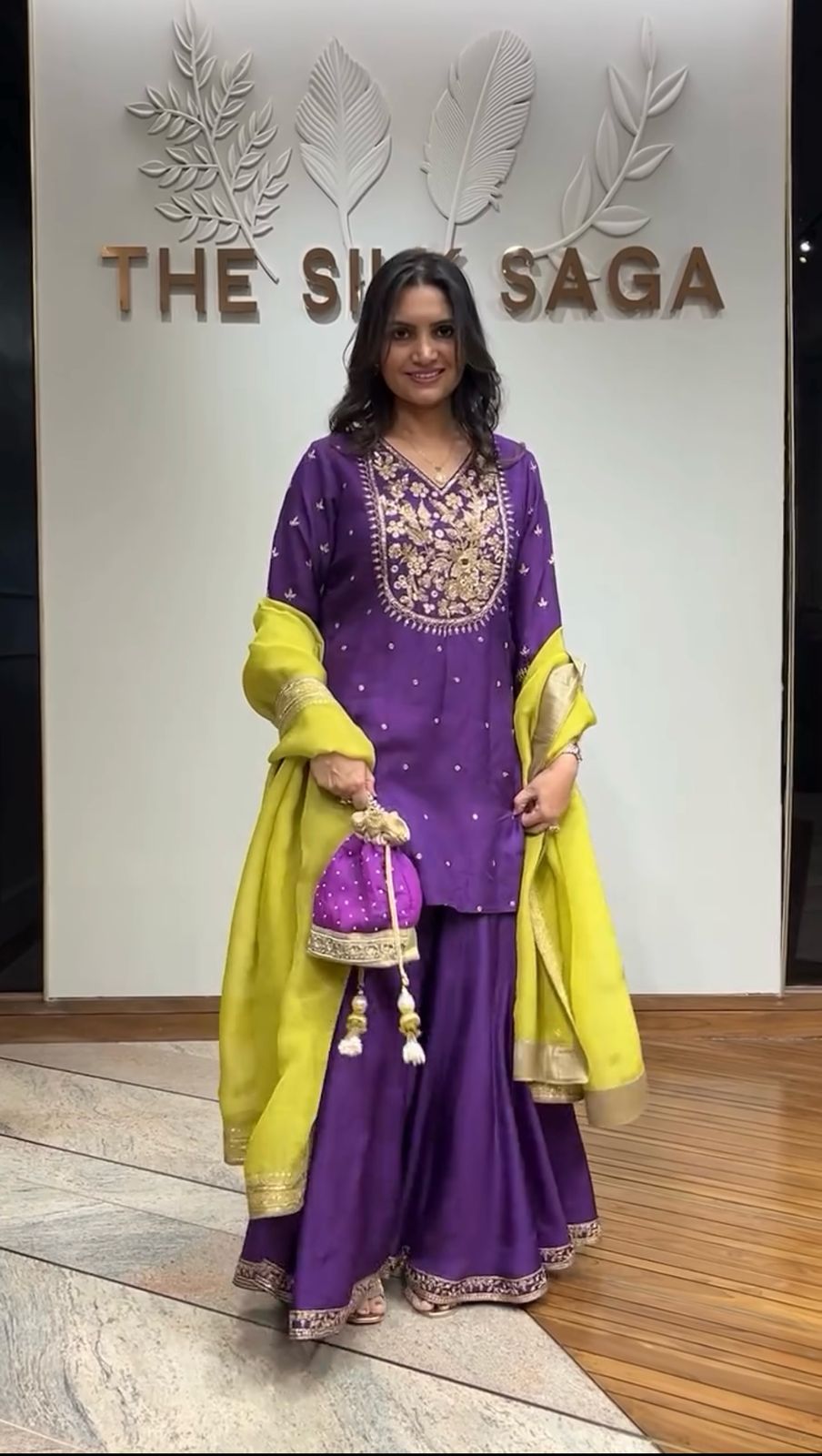 Preferable Sequence Work Purple Color Sharara Suit