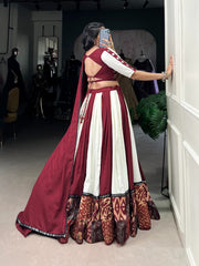 Traditional Wear Red Color Pure Rayon Lehenga Choli