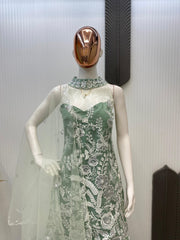 Shining Embroidery Work Rama Color Palazzo Suit
