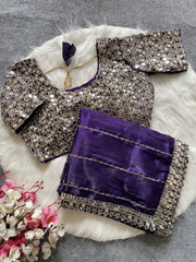 Beautiful Jimmy Chu Purple Color Saree
