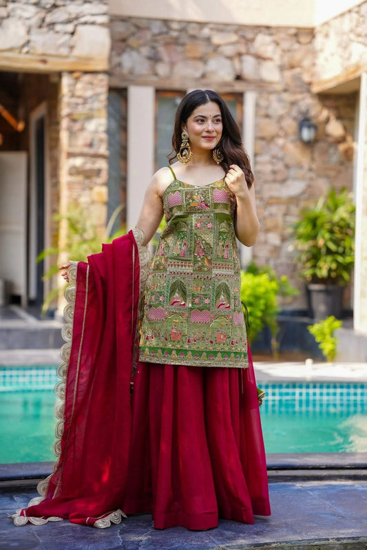 Digital Printed Multicolor Kurta With Palazzo