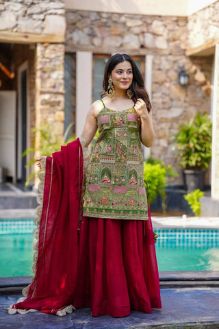 Digital Printed Multicolor Kurta With Palazzo
