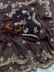 Gold Weaving Onion Color Awesome Silk Saree