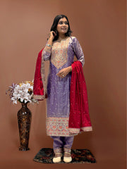 Shining Lavender Color With Heavy Work Salwar Suit