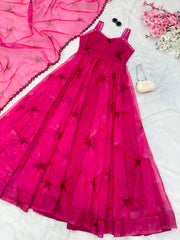 Superhit Digital Printed Pink Color Anarkali Suit