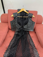 Attractive Soft Net Black Color Saree