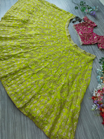 Innovative Lemon Color Heavy Lehenga Choli
