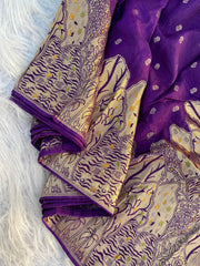 Designer Dola Silk Purple Color Saree