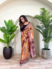 Graceful Dola Viscose Orange Color Saree