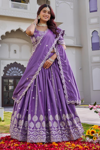 Exclusive Green Crepe Silk Embroidery Lehenga