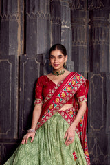 Ravishing Sky Blue Tasar Silk Lehenga Choli