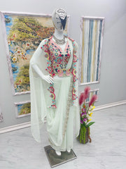 Beautiful Embroidery Work Pista Color Palazzo Suit With Koti