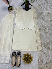 Exclusive White Color Farshi Salwar Suit