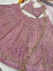 Gorgeous Kasturi Silk Pink Color lehenga choli