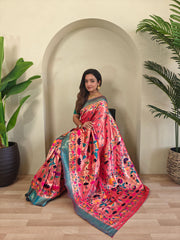 Blissful Paithani Silk Pink Color Saree