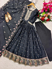 Elegant Sequence Work Black Color Gown