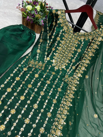 Imposing Green Color Jimmy Chu Salwar Suit