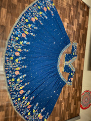 Awesome Georgette Blue Color Lehenga Choli