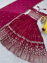 Traditional wear Sequence Work Pink Color Lehenga Choli