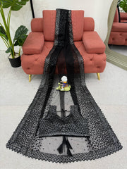 Attractive Soft Net Black Color Saree