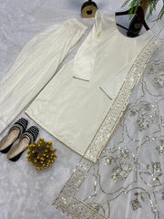 Exclusive White Color Farshi Salwar Suit