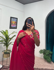 Flattering Georgette Pink Color Gown