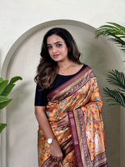 Graceful Dola Viscose Orange Color Saree