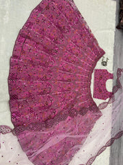 Wedding Wear Sequins Work Pink Color Lehenga Choli