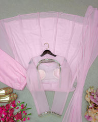 Exclusive Pink Georgette Sequence Work Gown